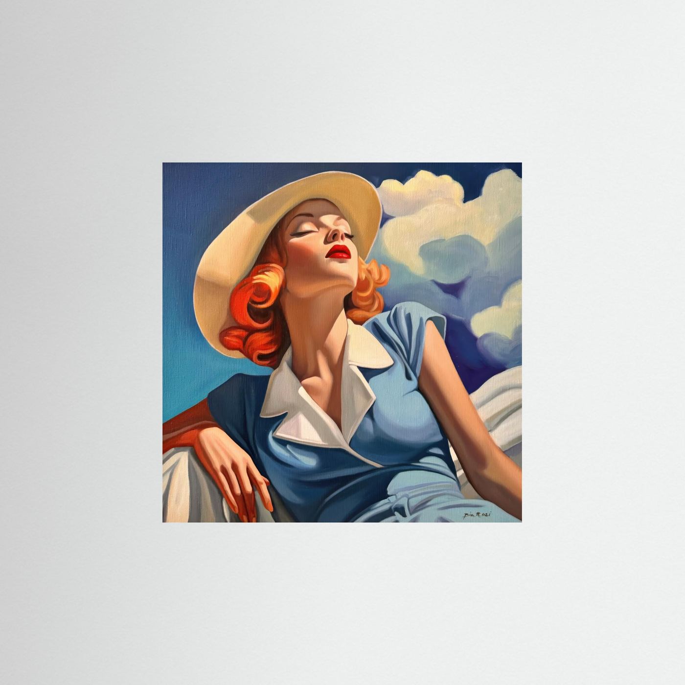 Poster: Rêveuse au Chapeau