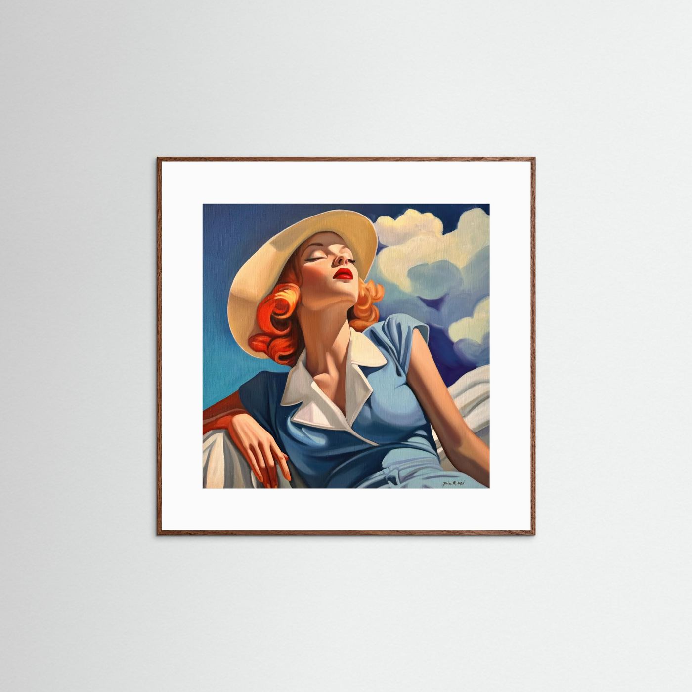 Poster: Rêveuse au Chapeau