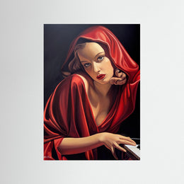 "The Piano Player" as an Art Deco poster