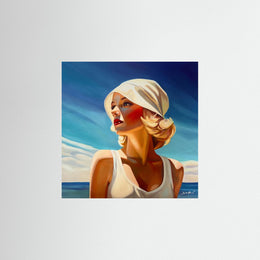 "Fille au Bonnet Blanc" as an Art Deco poster