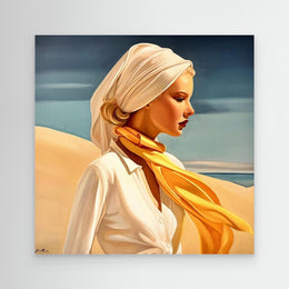 "Vent dans le Désert" as an Art Deco canvas print