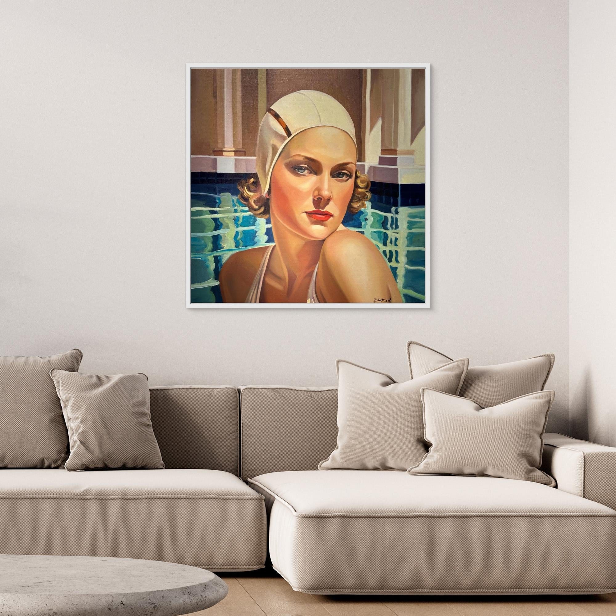 Baigneuse à la piscine 