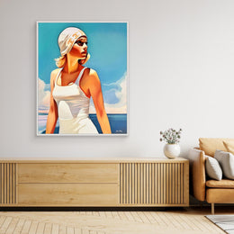 "French Girl" as an Art Deco canvas print