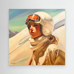 "Skieuse" as an Art Deco canvas print