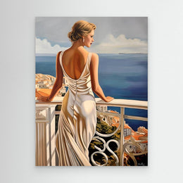 "Terrasse au Palais de la Méditerranée" as an Art Deco canvas print