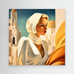 "Nostalgie du Village" as an Art Deco canvas print