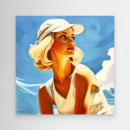 "Entre Sets" as an Art Deco canvas print