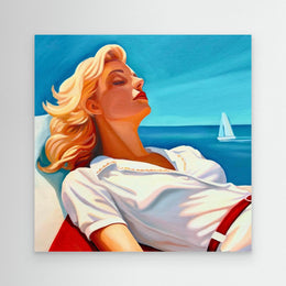 "Instant Bleu" as an Art Deco canvas print